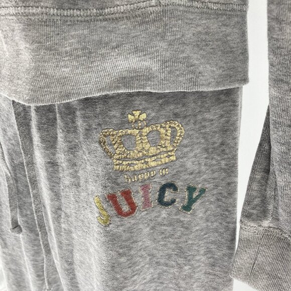 Vintage Y2K Juicy Couture Tracksuit Set Sz Medium Large Gray Pants Zip Up Jacket - Picture 8 of 16
